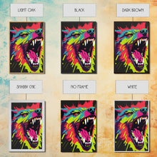 Cargar imagen en el visor de la galería, CHOMP! Wolf Bite! Framed Canvas Print, Unique Pop Art Style Animal Print