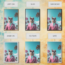 Carregar imagem no visualizador da galeria, Akita Wall Print, Dog Wall Art, Dog Sunglasses, Pink Business Suit, Funny Wall Art, Framed Wall Art, Framed Canvas, Wall Print, Wall Canvas