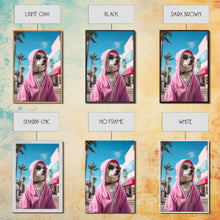 Cargar imagen en el visor de la galería, Chihuahua Wall Print, Dog Wall Art, Dog Sunglasses, Pink Hoodie, Funny Wall Art, Framed Wall Art, Framed Canvas, Wall Print, Wall Canvas