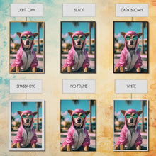 Load image into Gallery viewer, Dog Sunglasses, Pink Hoodie, Chihuahua Wall Print, Dog Wall Art, Funny Wall Art, Framed Wall Art, Framed Canvas, Wall Print, Wall Canvas
