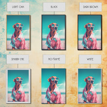 Cargar imagen en el visor de la galería, Chihuahua In Pink Shirt Sunglasses Wall Print, Beach Art, Dog Print, Dog Portrait, Framed Wall Art, Framed Canvas, Wall Print, Wall Canvas