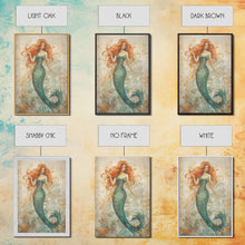 Load image into Gallery viewer, Coastal Mermaid Canvas Print Or Poster, Framed
