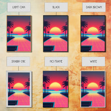 Load image into Gallery viewer, Retro 80s Style Art, 3 Panel Framed Canvas Prints, Canvas Wall Art, Synthwave / Vaporwave Aesthetic Retro Style Wall Art