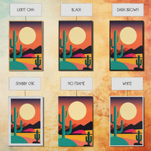 Load image into Gallery viewer, Desert Art, Desert Prints, Trendy Wall Prints, Framed Canvas Art, 3 Piece Wall Prints, Southwestern Decor, Primitive Cactus Art, Arizona Art