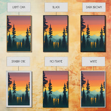 Load image into Gallery viewer, 3 Piece Framed Canvas Wall Art Retro Forest Nature Scenery Minimalist Canvas Print Modern Home Artwork Decoration for Living Room