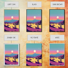 Load image into Gallery viewer, Desert Canvas Prints Set of 3, Arizona Desert 3 Panel Wall Art, Retro Boho Desert Art Print, Nature Gallery Wall Set, Large Framed Wall Art