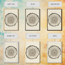 Carregar imagem no visualizador da galeria, Framed Canvas Print Wall Art Pastel Grunge Wood Tree Rings Abstract Illustrations Minimalist Modern Art Boho Decor Framed Canvas Print
