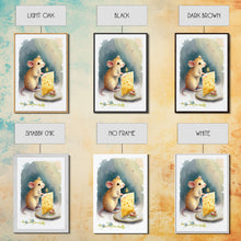 Load image into Gallery viewer, Cute mouse birthday party Watercolor Print, Mouse Art Painting, Framed Canvas Print, Cute mouse cartoon