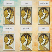 Cargar imagen en el visor de la galería, Art Deco Sculpture Canvas Print, Framed Wall Art, 1930s Inspired Retro Art, White and Gold Ballerina