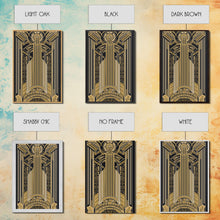 Load image into Gallery viewer, Art Deco Pattern Wall art - Framed Canvas Print - Art Deco - Gold & black art - Wonderful art - Lines art - Geometric art - Office wall art