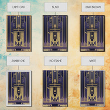 Load image into Gallery viewer, Art Deco Pattern Wall art - Framed Canvas Print - Art Deco - Gold & blue art - Abstract art - Patterns art - Abstract art - Guest room decor