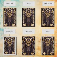 Load image into Gallery viewer, Art Deco Pattern Wall art, Framed Canvas Print, Art Deco, Patterns art, Yellow & purple art, Ornament art, Colorful painting, Light colors