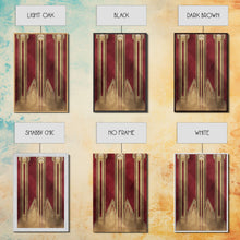 Load image into Gallery viewer, Art Deco Pattern Wall art - Framed Canvas Print - Art Deco - Abstract art - Gold & red art - Lines art - Living room art - Office decor