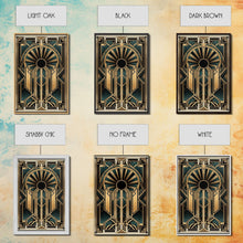 Carregar imagem no visualizador da galeria, Art Deco Wall art - Framed Canvas Print - Art Deco - Gold & green art - Living room art - Original painting - Art with frame - Wall decor