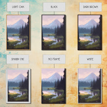 Load image into Gallery viewer, Beautiful Mountain and Stream Landscape Watercolor Painting, Framed Canvas Print, Nature / Landscape Painting