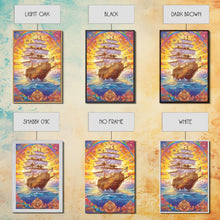 Carregar imagem no visualizador da galeria, Filigree Pirate Ship Plaque Art, Framed Canvas Print, Fantasy Wall Art, Wall Decor, Pirate Wal Art, Gift For Him, Kid's Room