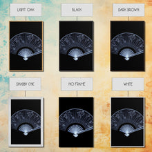 Cargar imagen en el visor de la galería, Folding Fan Wall Art, Chinese Art Print, White Fan, Black And White, Minimalist Print, Wall Decor, Canvas Print, Wall Art, Framed Canvas