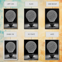 Load image into Gallery viewer, Dotted Light Bulb Wall Decor, Black And White Art, Dotted Art, Minimalist Print, Wall Decor, Canvas Print, Wall Art, Framed Canvas