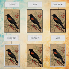 Load image into Gallery viewer, Black And Orange Bird Wall Art, Oriole Wall Decor, Animal Wall Art, Minimalist Print, Wall Decor, Canvas Print, Wall Art, Framed Canvas