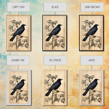 Load image into Gallery viewer, Black Bird Wall Art, Crow Wall Decor, Animal Wall Art, Black Bird, Modern Print, Wall Decor, Canvas Print, Wall Art, Framed Canvas