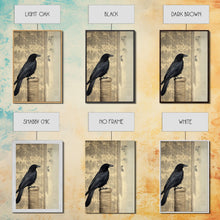 Load image into Gallery viewer, Black Bird Wall Art, Crow Wall Decor, Animal Wall Art, Nature Print, Modern Print, Wall Decor, Canvas Print, Wall Art, Framed Canvas