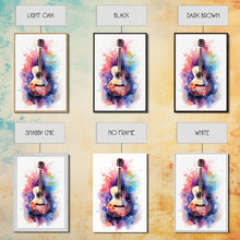 Cargar imagen en el visor de la galería, Cosmic Acoustic Guitar Wall Art Framed Canvas Print, Guitar Art, Guitar Wall Art, Music Art, Guitar Poster, Guitar Player Gift, Guitar Gifts