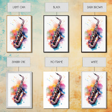 Load image into Gallery viewer, Alto Clarinet Wall Art, Musician Gift, Framed Canvas Print, Clarinet Print, Musical Instrument Art, Gift For Musician, Graffiti Music Art