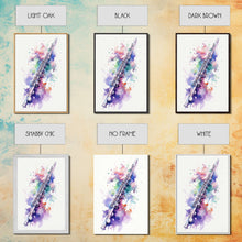 Carregar imagem no visualizador da galeria, Flute Wall Art, Instrument Print, Graffiti Art, Framed Canvas Print, Cool Studio Wall Decor, Music Gift