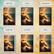 Cargar imagen en el visor de la galería, Cliffs of Scotland wall art, watercolor, canvas print, landscape wall art