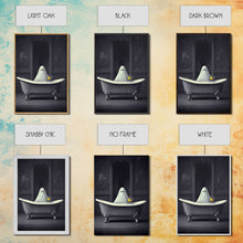 Load image into Gallery viewer, Ghost Bathroom Canvas, Dark Romantic Ghost Standing in Bathroom Creepy, Ghost in the Bath tub Wall Art Halloween Canvas, Funny Halloween