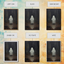 Carregar imagem no visualizador da galeria, Cute Lil Boo, Ghost Print, Halloween Canvas Art, Framed Canvas Print, Funny Halloween Decor, Ghost Art, Victorian Goth Art