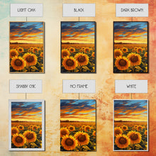 Load image into Gallery viewer, Beautiful Canvas Print Set | Sunflowers Wall Art Triptych | Botanical Print Set | Living Room Wall Art | Flower Illustrations | Flower Art