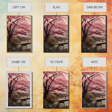 Cargar imagen en el visor de la galería, Cherry Blossom Wall Art, Japanese Print, Landscape Wall Art, Canvas Print, Wall Art, 3 Piece Wall Art, Farmhouse Wall Decor, Above Bed Art