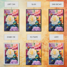 Load image into Gallery viewer, Beautiful Rose Art, Framed Canvas Print, Floral Art, Botanical Decor, Blue and Yellow Roses, 3 Piece Art Set