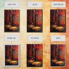 Carregar imagem no visualizador da galeria, Fall Wall Art, Fall Forest, Forest Print, Sunset, Canvas Print, Set Of 3 Prints, Wall Art, 3 Piece Wall Art, Farmhouse Art, Bookshelf Decor