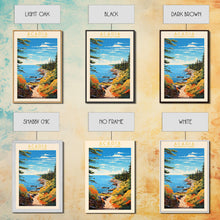 Carregar imagem no visualizador da galeria, Acadia National Park Maine Travel Art, National Park Print, Minimalist Travel Art, Midcentury Modern Style Landscape Painting