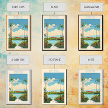 Load image into Gallery viewer, Biscayne National Park, Framed Wall Art Canvas Print, Travel Poster, Florida Travel Art, Roadtrip Decor, Cool Art, Retro State Park Art