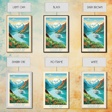 Load image into Gallery viewer, Glacier Bay National Park Travel Poster Art, Canvas Print Wall Art, Alaska Travel Art, Midcentury Modern Travel Decor, MCM Wall Art