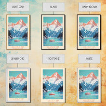 Load image into Gallery viewer, Glacier Bay National Park Alaska Travel Art, National Park Print, Minimalist Travel Art, Midcentury Modern Style Landscape Painting