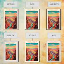 Load image into Gallery viewer, Grand Canyon National Park Travel Poster Art, Canvas Print Wall Art, Arizona Travel Art, Midcentury Modern Travel Decor, MCM Wall Art