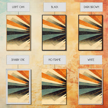 Carregar imagem no visualizador da galeria, Abstract Midcentury Modern Sunburst, Art Deco Style art, sun with rays, sun burst, boho style, 3 Piece Wall Art, Ready To Hang Canvas Print
