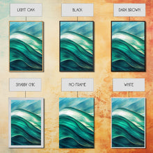 Load image into Gallery viewer, Emerald Green Wall Decor, Sea Green Ocean Waves Abstract, 3 Piece Canvas Decor, 3 Piece Wall Art, Ready To Hang Canvas Prints