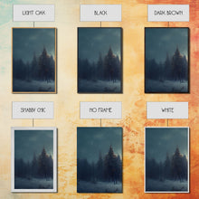 Carregar imagem no visualizador da galeria, 3 Piece Art, Winter Nature Landscape, Framed Canvas Prints, Canvas Art, Large Format Wall Art, Huge Art, Pine Tree Forest Decor