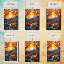 Carregar imagem no visualizador da galeria, Fall Wall Art, Abstract Nature Print, Forest Wall Art, Canvas Print, Wall Hanging, Portrait Art, Dining Room Decor, Moving Gift, Room Decor