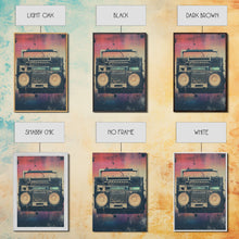 Load image into Gallery viewer, Boombox, Music Wall Art, Retro Wall Art, Canvas Print, Wall Hanging, Portrait Art, Apartment Wall Decor, Gaming Wall Decor, Above Bed Art