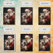 Cargar imagen en el visor de la galería, Santa Claus and his Alaskan Malamute, Christmas Wall Art, Dog Gift, Christmas Dog, Winter Wall Art, Santa Decor, Santa Art Print
