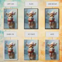 Carregar imagem no visualizador da galeria, Cute Christmas Deer - Farmhouse Christmas Decor - Fawn Dressed For Christmas - Xmas Decor - Christmas Wall Art- Holiday Decorations