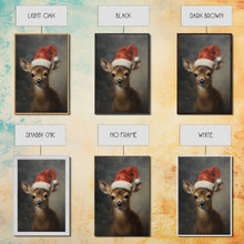 Carregar imagem no visualizador da galeria, Cute Christmas Deer - Farmhouse Christmas Decor - Fawn Dressed For Christmas - Xmas Decor - Christmas Wall Art- Holiday Decorations