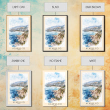 Load image into Gallery viewer, Acapulco, Chile Watercolor Beach Print, Vacation Gift, Chile Wall Art, Beach Painting, Beach Decor, Beach Painting