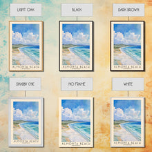 Load image into Gallery viewer, Almonta Beach, Australia Watercolor Beach Print, Vacation Gift, Australia Wall Art, Framed Canvas Print, Framed Beach Painting